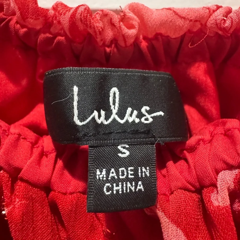 Lulus Red Floral Ruffle Maxi Dress - Picture 4 of 5